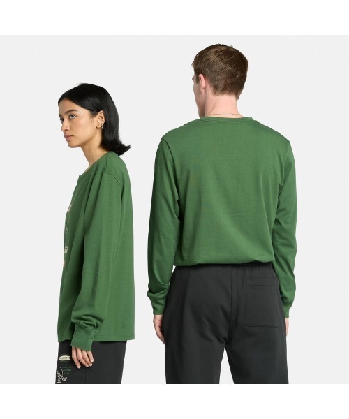 Timberland（ティンバーランド）の「長袖 "Made For Working" グラフィック Tシャツ メンズ（Tシャツ/カットソー・メンズ・グリーン・LARGE/MEDIUM/SMALL/X-LARGE）」の3枚目の写真