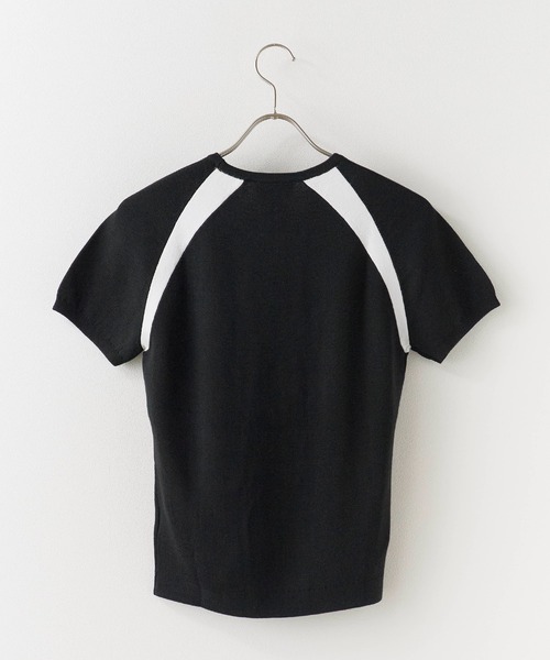 Calvin Klein（カルバン・クライン）の「Calvin Klein/カルバンクライン ショートスリーブロゴセーター（ニット/セーター・レディース・グリーン/ブラック・L/M/S）」の3枚目の写真