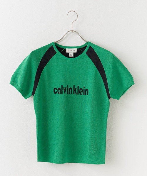 Calvin Klein（カルバン・クライン）の「Calvin Klein/カルバンクライン ショートスリーブロゴセーター（ニット/セーター・レディース・グリーン/ブラック・L/M/S）」の16枚目の写真