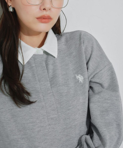 U.S. POLO ASSN.(ユーエスポロアッスン)の「U.S. POLO ASSN. ライトスウェットポロカットソー(Tシャツ/カットソー・レディース・チャコールグレー/ネイビー/ライトグレー・LL/L/M/S)」の6枚目の写真