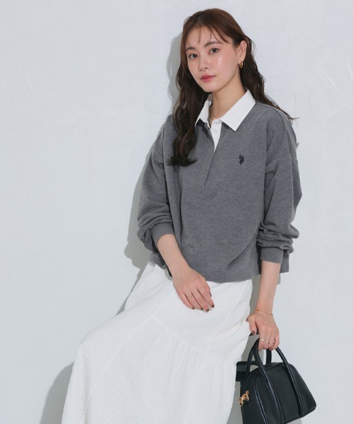 U.S. POLO ASSN.(ユーエスポロアッスン)の「U.S. POLO ASSN. ライトスウェットポロカットソー(Tシャツ/カットソー・レディース・チャコールグレー/ネイビー/ライトグレー・LL/L/M/S)」の20枚目の写真