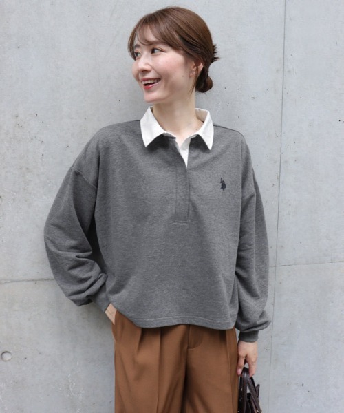 U.S. POLO ASSN.(ユーエスポロアッスン)の「U.S. POLO ASSN. ライトスウェットポロカットソー(Tシャツ/カットソー・レディース・チャコールグレー/ネイビー/ライトグレー・LL/L/M/S)」の21枚目の写真
