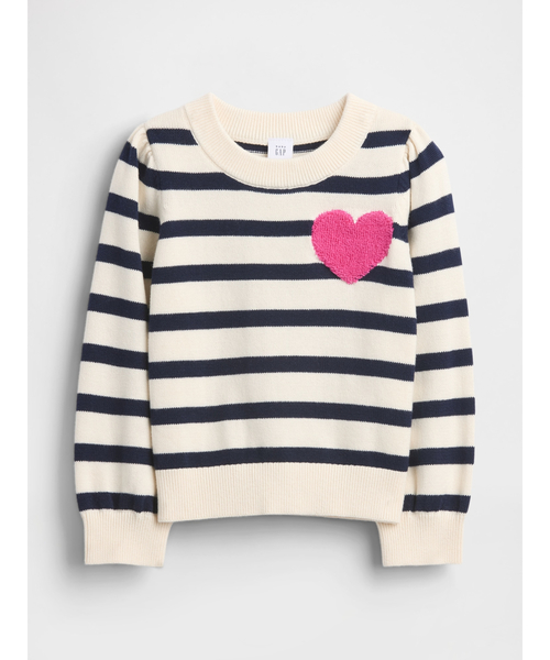 GAP（ギャップ）の「クルーネックセーター (幼児・ベビー)（ニット/セーター・キッズ・ホワイト×ブルー/ブルー/アイボリー・80ｃｍ/90cm/100cm/70cm/95cm/105cm/110cm）」の3枚目の写真