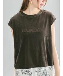 Te chichi | シアーベロアロゴ刺繍TOPS(Tシャツ/カットソー)