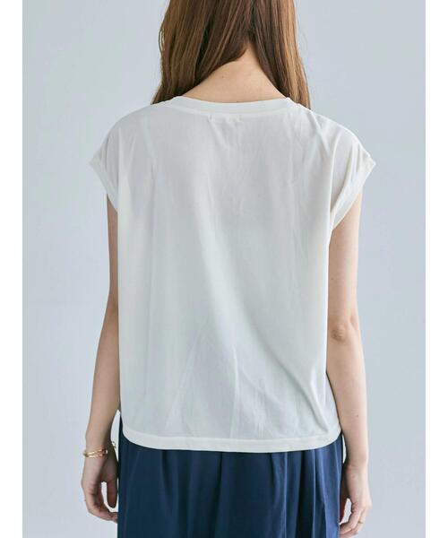 Te chichi（テチチ）の「シアーベロアロゴ刺繍TOPS（Tシャツ/カットソー・レディース・ブラウン/オフホワイト/ネイビー・F）」の20枚目の写真