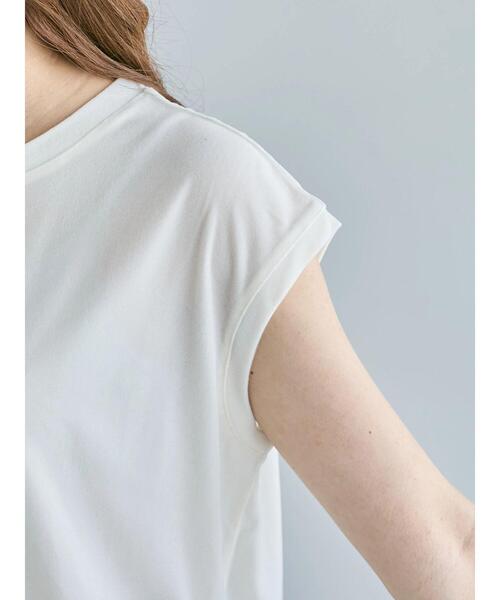 Te chichi（テチチ）の「シアーベロアロゴ刺繍TOPS（Tシャツ/カットソー・レディース・ブラウン/オフホワイト/ネイビー・F）」の22枚目の写真