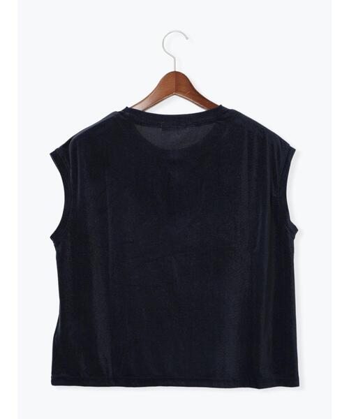 Te chichi（テチチ）の「シアーベロアロゴ刺繍TOPS（Tシャツ/カットソー・レディース・ブラウン/オフホワイト/ネイビー・F）」の10枚目の写真