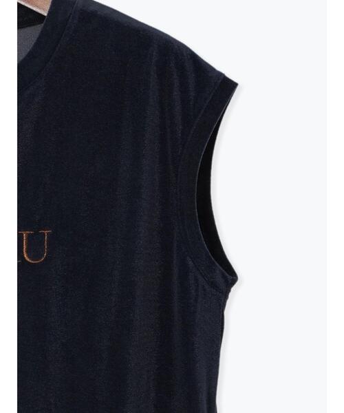 Te chichi（テチチ）の「シアーベロアロゴ刺繍TOPS（Tシャツ/カットソー・レディース・ブラウン/オフホワイト/ネイビー・F）」の12枚目の写真