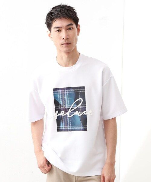 THE SHOP TK (ザ ショップ ティーケー )の「コード刺繍フォトプリント半袖Tシャツ 【洗濯機OK】(Tシャツ/カットソー・メンズ・ブラック系/ホワイト系3/オフホワイト・04/03/02)」の2枚目の写真