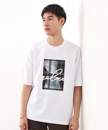 THE SHOP TK （ザ ショップ ティーケー ）の「コード刺繍フォトプリント半袖Tシャツ 【洗濯機OK】（Tシャツ/カットソー）」