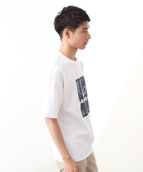 THE SHOP TK (ザ ショップ ティーケー )の「コード刺繍フォトプリント半袖Tシャツ 【洗濯機OK】(Tシャツ/カットソー・メンズ・ブラック系/ホワイト系3/オフホワイト・04/03/02)」の12枚目の写真