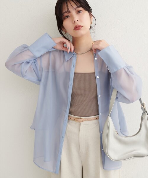 natural couture(ナチュラルクチュール)の「WEB限定 /【大人ナチュ】バックフレアシャツ(シャツ/ブラウス・レディース・オフホワイト/ピンク/ブラウン/サックスブルー・FREE)」の14枚目の写真