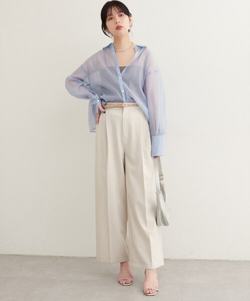 natural couture(ナチュラルクチュール)の「WEB限定 /【大人ナチュ】バックフレアシャツ(シャツ/ブラウス・レディース・オフホワイト/ピンク/ブラウン/サックスブルー・FREE)」の19枚目の写真