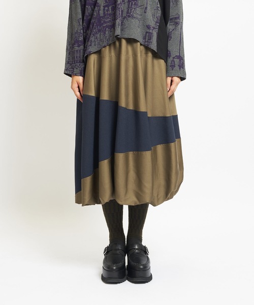 gomme（ゴム）の「エクセルツイル　バルーンSKT（スカート・レディース・ブラック/カーキ・MEDIUM）」の8枚目の写真