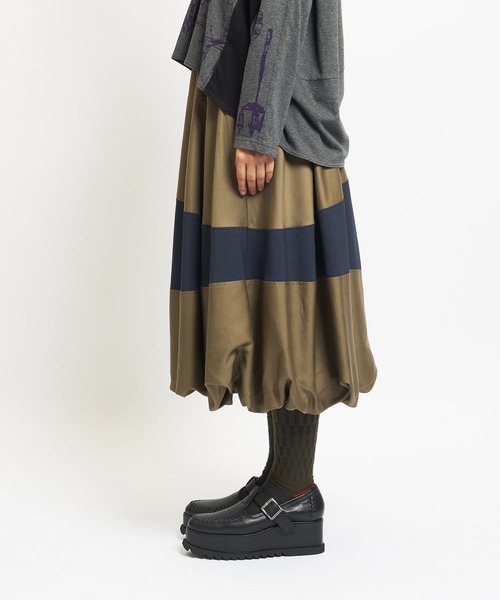 gomme（ゴム）の「エクセルツイル　バルーンSKT（スカート・レディース・ブラック/カーキ・MEDIUM）」の7枚目の写真