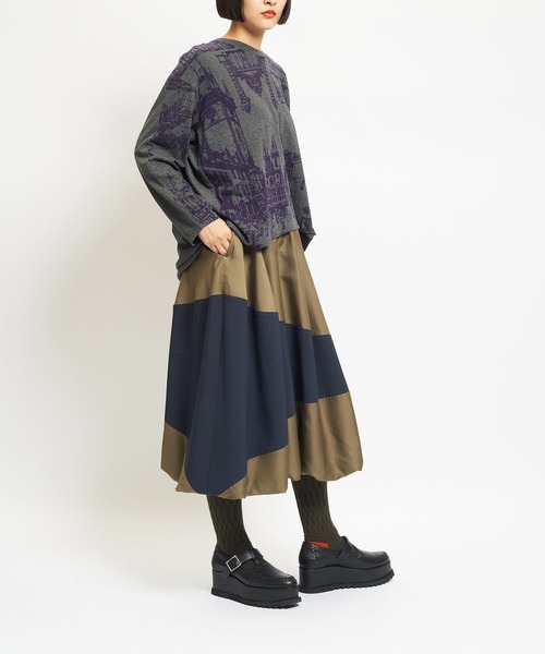 gomme（ゴム）の「エクセルツイル　バルーンSKT（スカート・レディース・ブラック/カーキ・MEDIUM）」の5枚目の写真