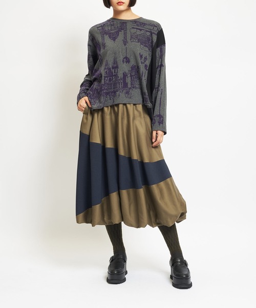 gomme（ゴム）の「エクセルツイル　バルーンSKT（スカート・レディース・ブラック/カーキ・MEDIUM）」の12枚目の写真