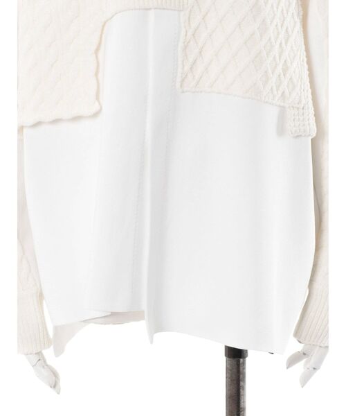 UN3D.（アンスリード）の「CABLE LAYER KNIT TOP / ケーブルレイヤーニットトップ（ニット/セーター・レディース・ホワイト/グレー/ブラック・FREE）」の13枚目の写真