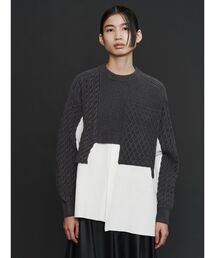 UN3D. | CABLE LAYER KNIT TOP / ケーブルレイヤーニットトップ(ニット/セーター)