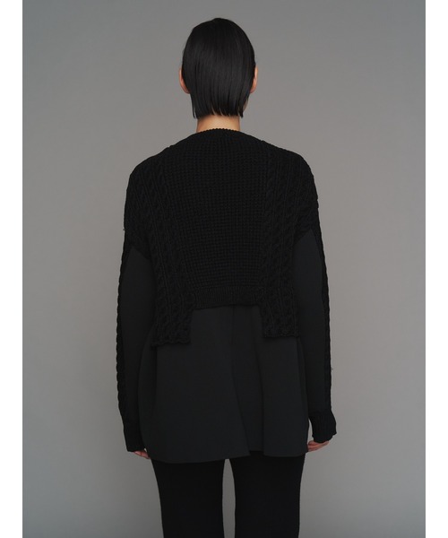 UN3D.（アンスリード）の「CABLE LAYER KNIT TOP / ケーブルレイヤーニットトップ（ニット/セーター・レディース・ホワイト/グレー/ブラック・FREE）」の16枚目の写真