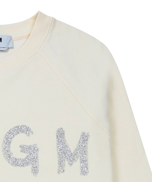 MSGM(エムエスジーエム)の「【NEW】MSGM ブラッシュロゴ スウェットシャツ<GLITTER SILVER PRINT>(スウェット・レディース・ブラック×シルバー/オフホワイト・S/M/XS/L)」の5枚目の写真