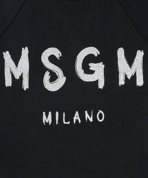 MSGM(エムエスジーエム)の「【NEW】MSGM ブラッシュロゴ スウェットシャツ<GLITTER SILVER PRINT>(スウェット・レディース・ブラック×シルバー/オフホワイト・S/M/XS/L)」の8枚目の写真