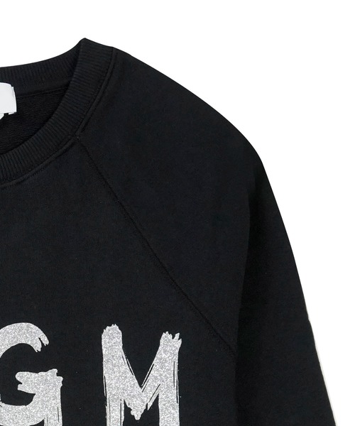 MSGM(エムエスジーエム)の「【NEW】MSGM ブラッシュロゴ スウェットシャツ<GLITTER SILVER PRINT>(スウェット・レディース・ブラック×シルバー/オフホワイト・S/M/XS/L)」の9枚目の写真