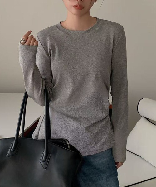 Lace Ladies(レースレディース)の「バック スリット カットアウト 長袖 カットソー(Tシャツ/カットソー・レディース・アイボリー/ブラック/グレー/ホワイト・FREE)」の4枚目の写真