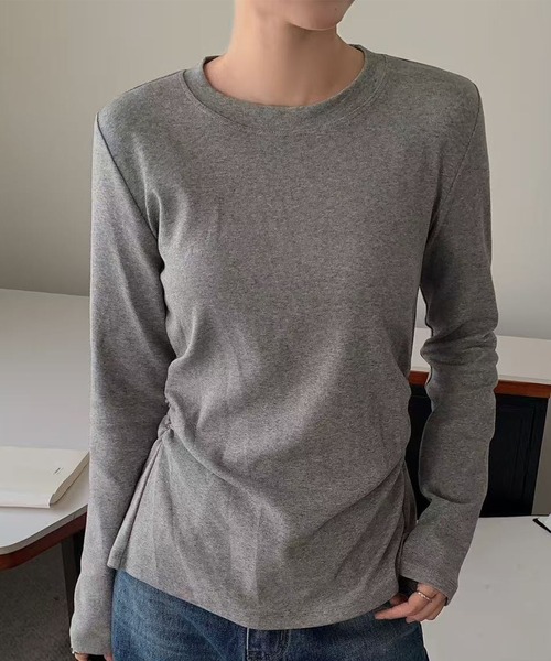 Lace Ladies(レースレディース)の「バック スリット カットアウト 長袖 カットソー(Tシャツ/カットソー・レディース・アイボリー/ブラック/グレー/ホワイト・FREE)」の6枚目の写真