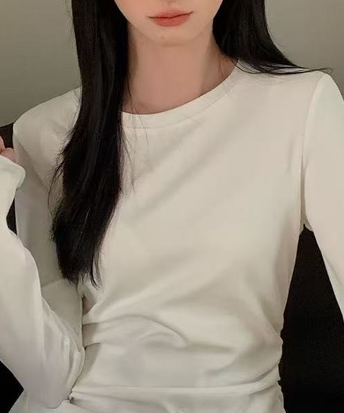 Lace Ladies(レースレディース)の「バック スリット カットアウト 長袖 カットソー(Tシャツ/カットソー・レディース・アイボリー/ブラック/グレー/ホワイト・FREE)」の9枚目の写真