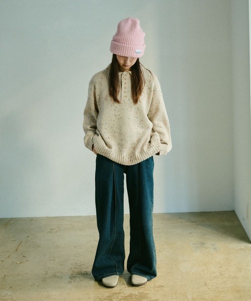 INTER FACTORY（インターファクトリー）の「emuniem by.ゆいか - タックデニムストレートパンツ（デニムパンツ・レディース・ブルー・MEDIUM/LARGE）」の9枚目の写真