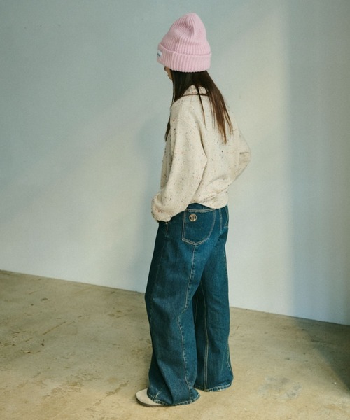 INTER FACTORY（インターファクトリー）の「emuniem by.ゆいか - タックデニムストレートパンツ（デニムパンツ・レディース・ブルー・MEDIUM/LARGE）」の12枚目の写真