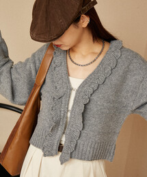 PUBLUX | PUBLUX/パブリュクス フリルホックカーディガン　限定展開(カーディガン/ボレロ)