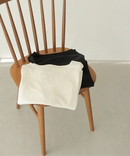 CLEIO（クレイオ）の「【CLEIO】レースジャガードトップス JACQUARD LACE BLOUSE/980-14610（Tシャツ/カットソー・レディース・ブラック/ホワイト・FREE）」の4枚目の写真