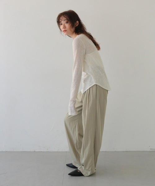 CLEIO（クレイオ）の「【CLEIO】レースジャガードトップス JACQUARD LACE BLOUSE/980-14610（Tシャツ/カットソー・レディース・ブラック/ホワイト・FREE）」の15枚目の写真