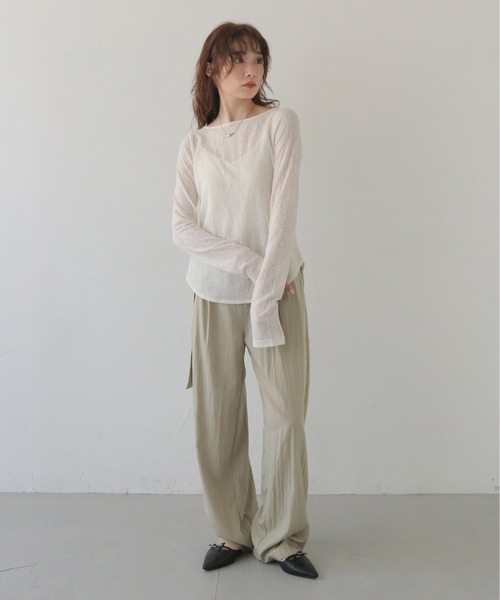 CLEIO（クレイオ）の「【CLEIO】レースジャガードトップス JACQUARD LACE BLOUSE/980-14610（Tシャツ/カットソー・レディース・ブラック/ホワイト・FREE）」の17枚目の写真