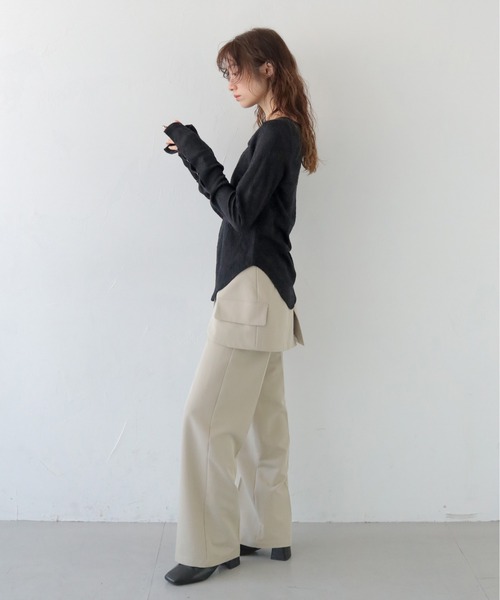 CLEIO（クレイオ）の「【CLEIO】レースジャガードトップス JACQUARD LACE BLOUSE/980-14610（Tシャツ/カットソー・レディース・ブラック/ホワイト・FREE）」の6枚目の写真