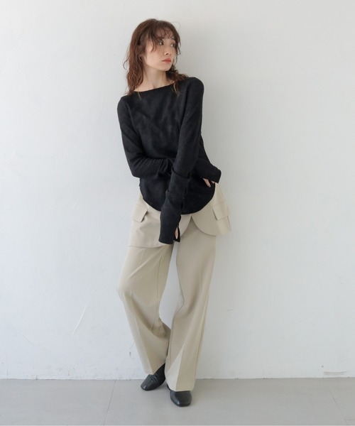 CLEIO（クレイオ）の「【CLEIO】レースジャガードトップス JACQUARD LACE BLOUSE/980-14610（Tシャツ/カットソー・レディース・ブラック/ホワイト・FREE）」の8枚目の写真