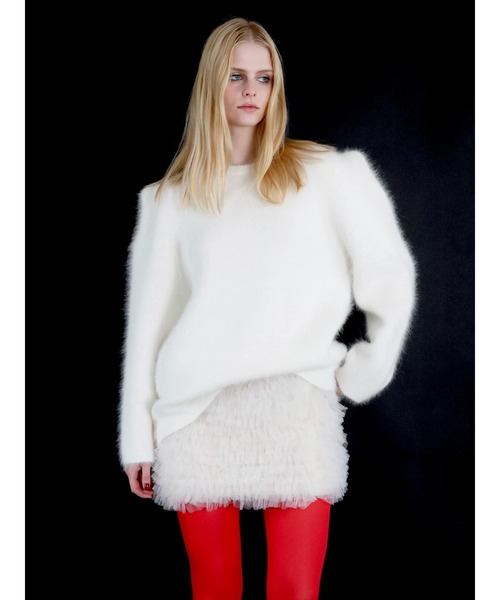 AMOMMA（アモマ）の「WOOL PUFF SHOULDER KNIT（ニット/セーター・レディース・ブラック/アイボリー系/Beige/ブラウン/グレー・FREE）」の5枚目の写真