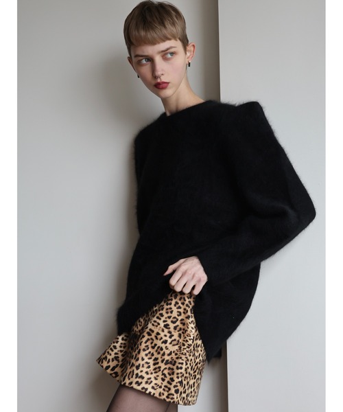 AMOMMA（アモマ）の「WOOL PUFF SHOULDER KNIT（ニット/セーター・レディース・ブラック/アイボリー系/Beige/ブラウン/グレー・FREE）」の8枚目の写真