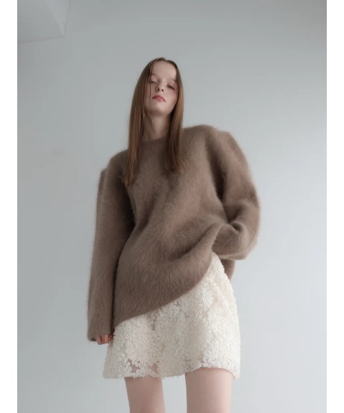 AMOMMA（アモマ）の「WOOL PUFF SHOULDER KNIT（ニット/セーター・レディース・ブラック/アイボリー系/Beige/ブラウン/グレー・FREE）」の7枚目の写真