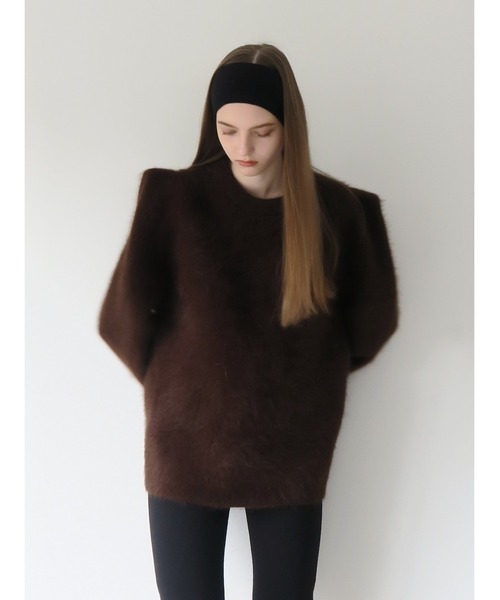 AMOMMA（アモマ）の「WOOL PUFF SHOULDER KNIT（ニット/セーター・レディース・ブラック/アイボリー系/Beige/ブラウン/グレー・FREE）」の12枚目の写真