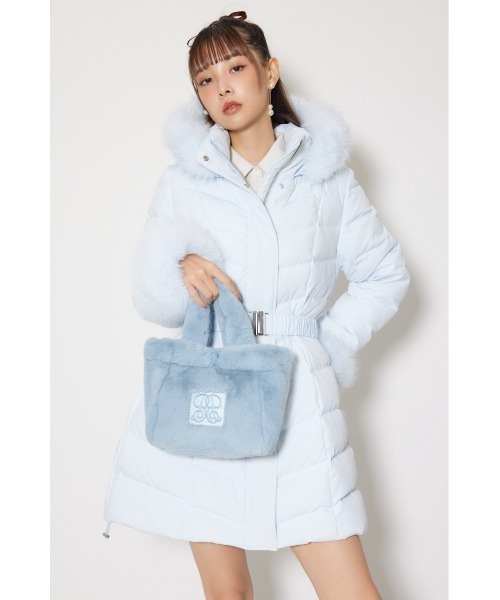 rienda（リエンダ）の「【WEB限定】フェイクファートートバッグ 秋服 冬服（トートバッグ・レディース・アイボリー/ブラック/ライトベージュ/ライトブルー/ライトピンク・FREE）」の21枚目の写真