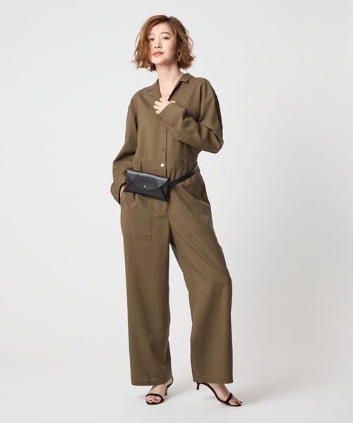 conte＞オープンカラー オールインワン（つなぎ/オールインワン