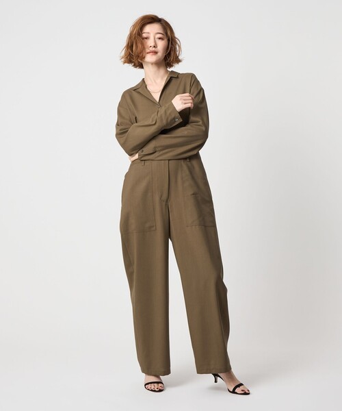 conte＞オープンカラー オールインワン（つなぎ/オールインワン