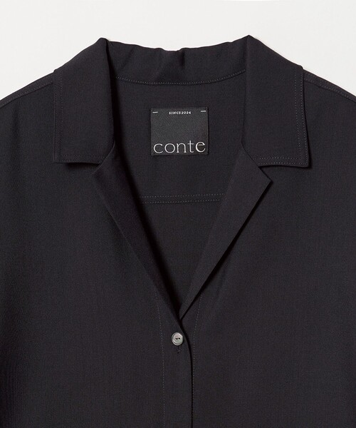 セール】＜conte＞オープンカラー オールインワン（つなぎ