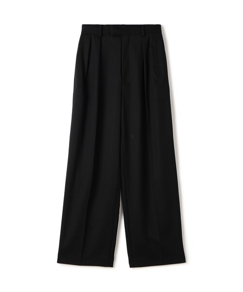 Super160's ウールツイル 2タックワイドスラックス（スラックス