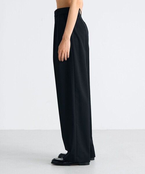 Super160's ウールツイル 2タックワイドスラックス（スラックス