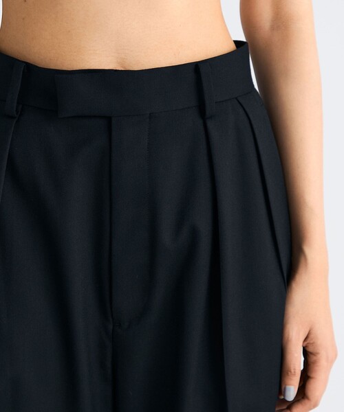 サイドライン　ウール　2タック　ワイドスラックス　黒　ブラック 2タックワイドスラックス | Lui's(ルイス)メンズ | PAL CLOSET(パル