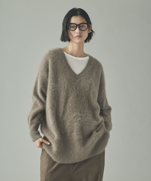 Curensology(カレンソロジー)/FOXカシミヤVネックニットプルオーバー